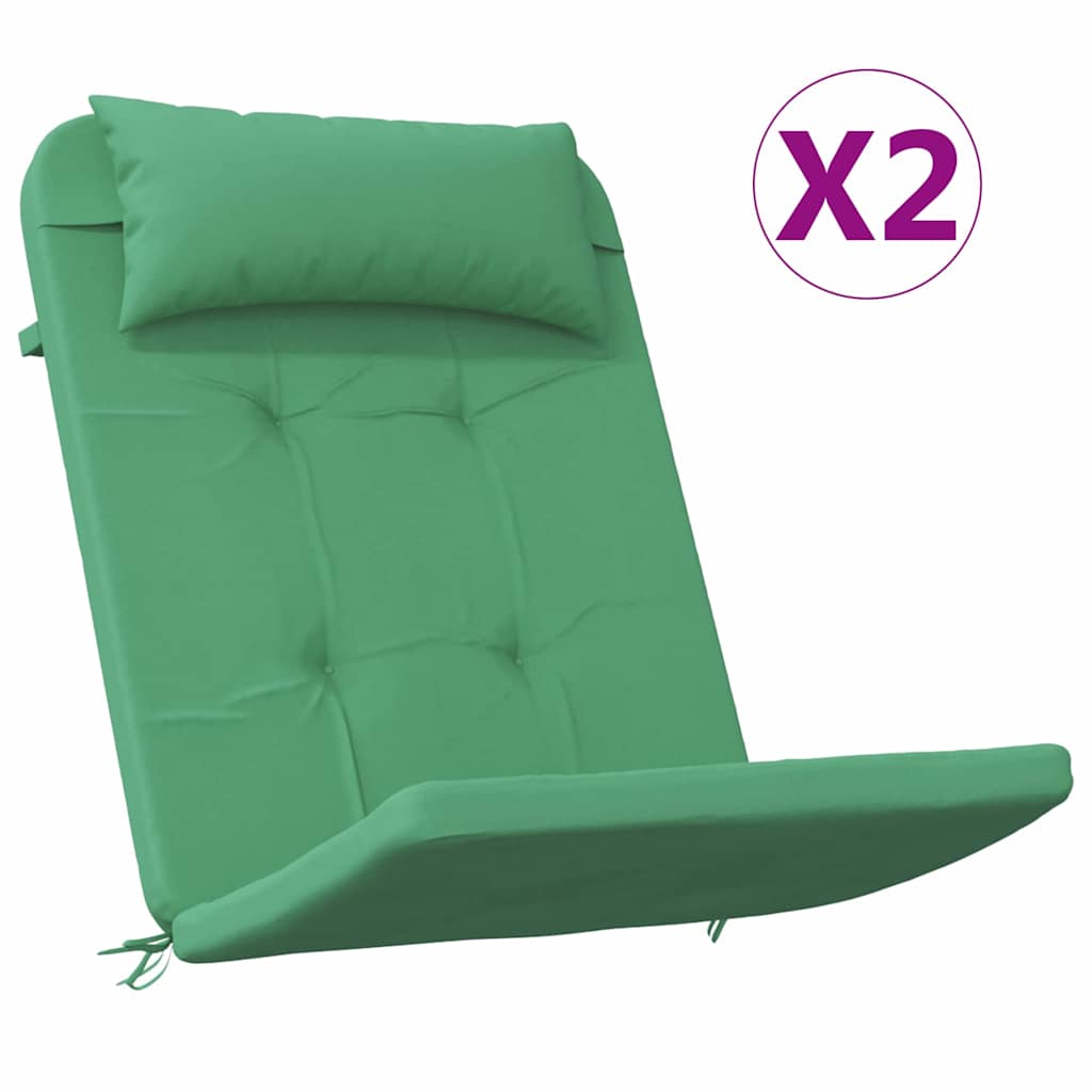 Jastučići za stolice Jednobojno 2 pcs Zelena 58 x 77 x 4,5 cm