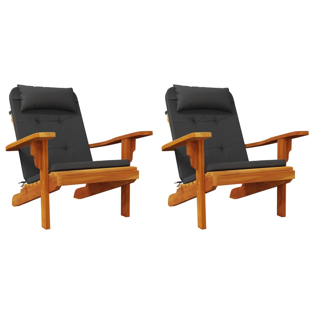 Jastuci za stolicu Adirondack 2 kom crni od tkanine Oxford