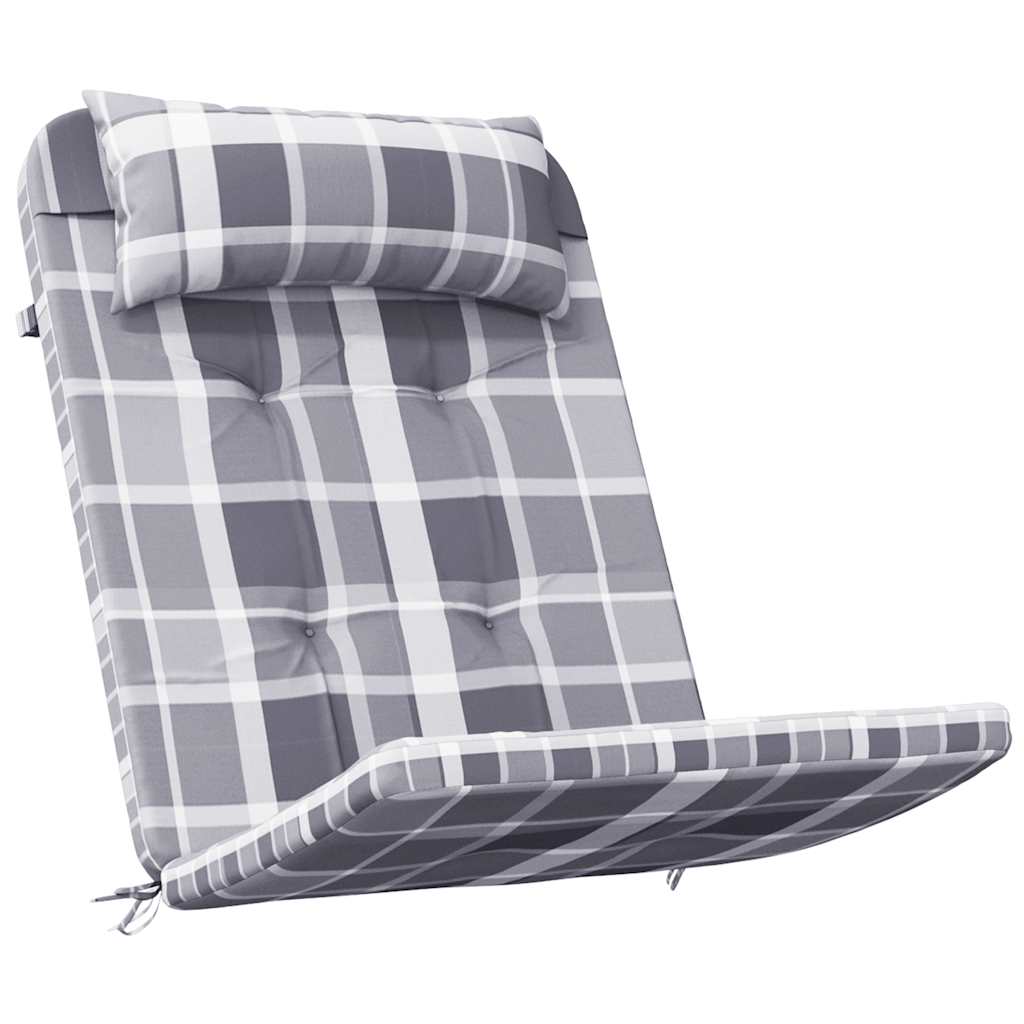 Jastuci za stolicu Adirondack 2 kom sivi karirani od tkanine