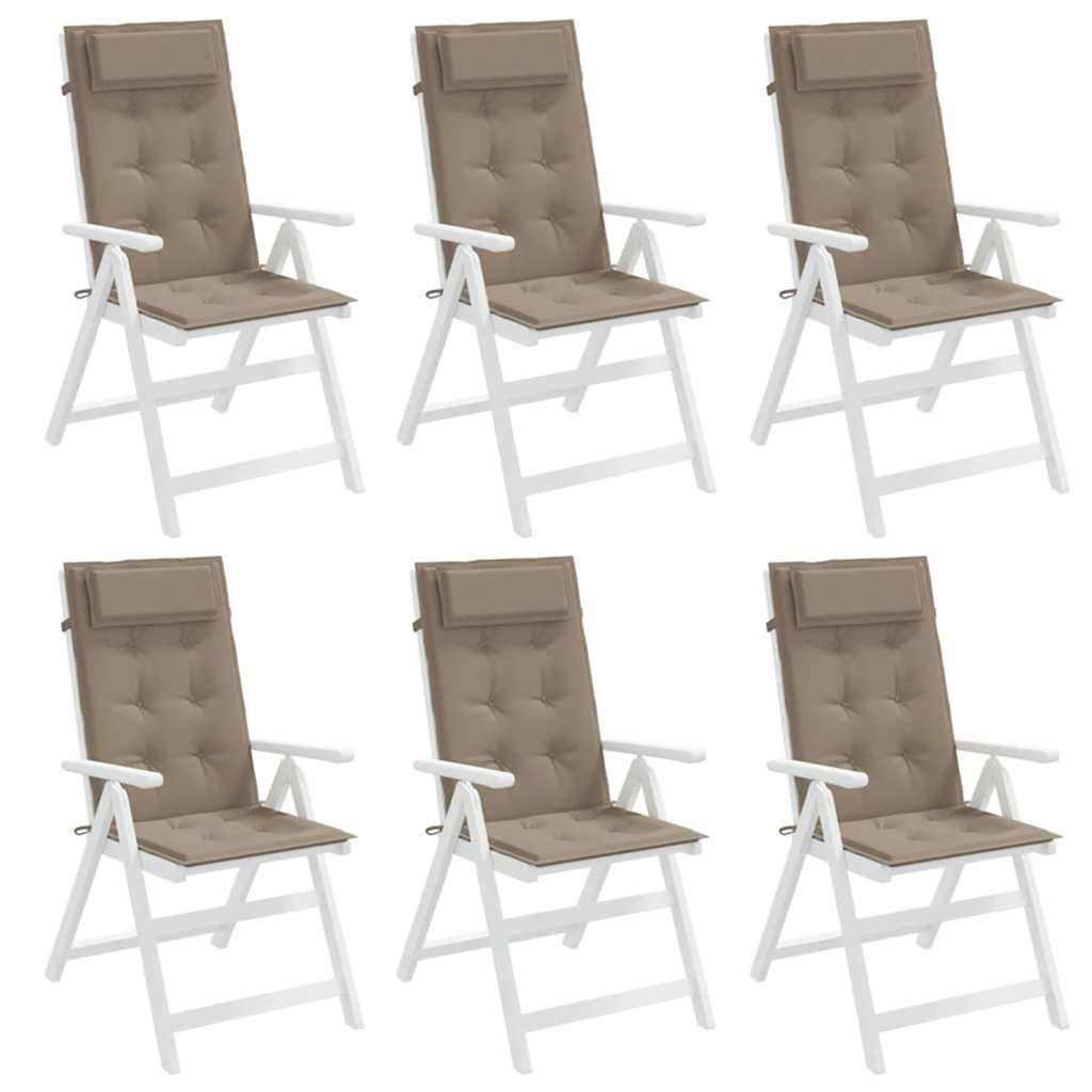 Jastuci za stolicu s visokim naslonom 6 kom smeđesivi tkanina