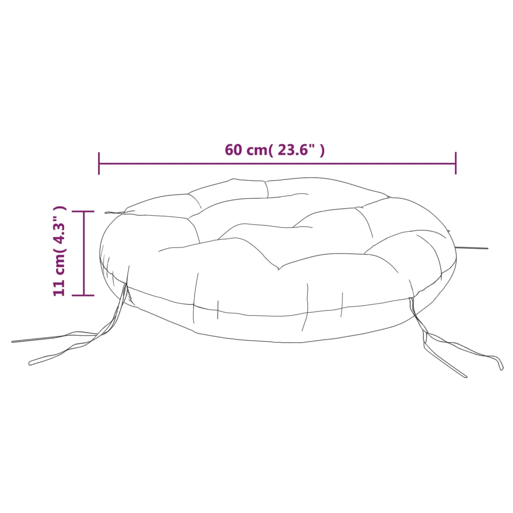 Okrugli jastuk zeleni Ø 60 x 11 cm od tkanine Oxford