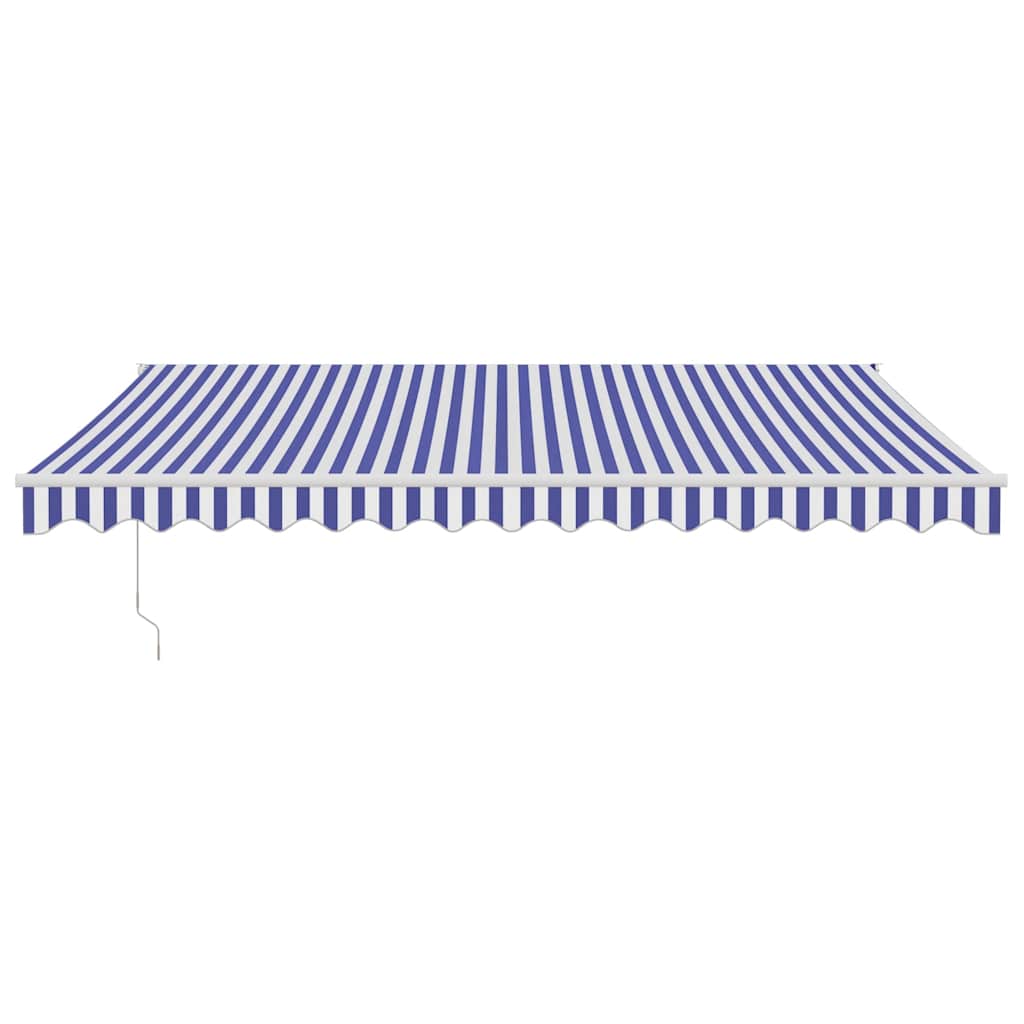 Tenda na uvlačenje plavo-bijela 4,5x3 m od tkanine i aluminija