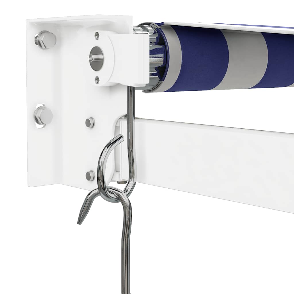 Tenda na uvlačenje plavo-bijela 4,5x3 m od tkanine i aluminija