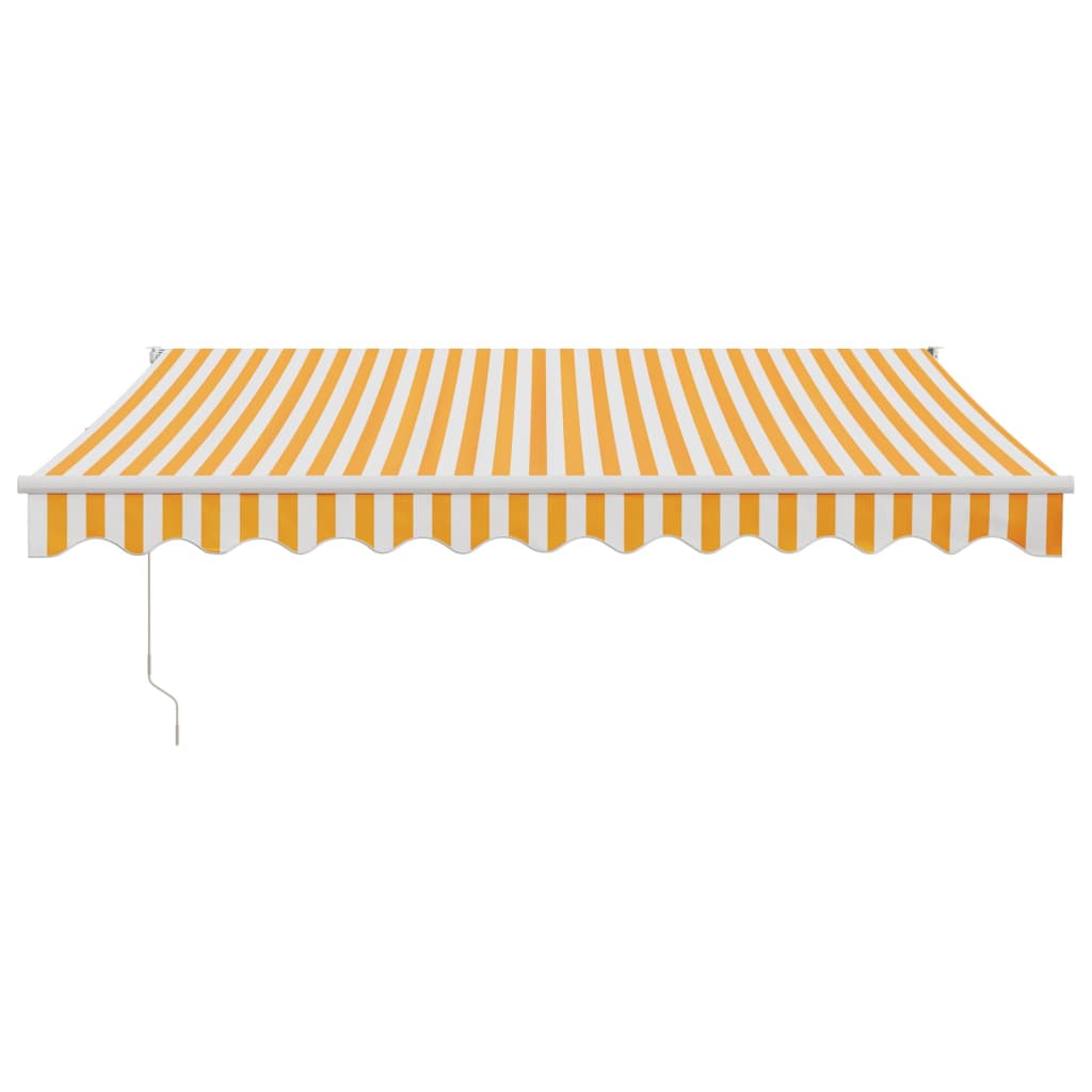 Tenda na uvlačenje žuto-bijela 3 x 2,5 m od tkanine i aluminija