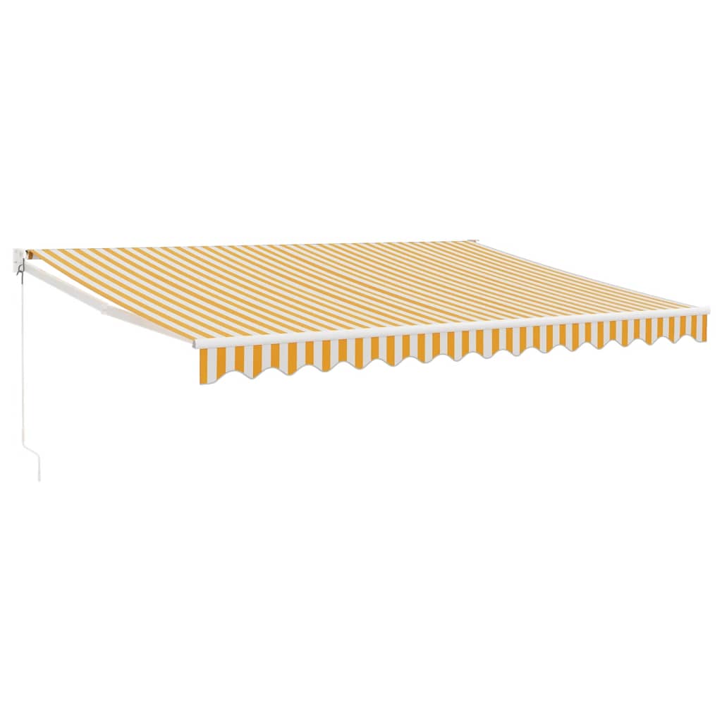 Tenda na uvlačenje žuto-bijela 4,5x3 m od tkanine i aluminija