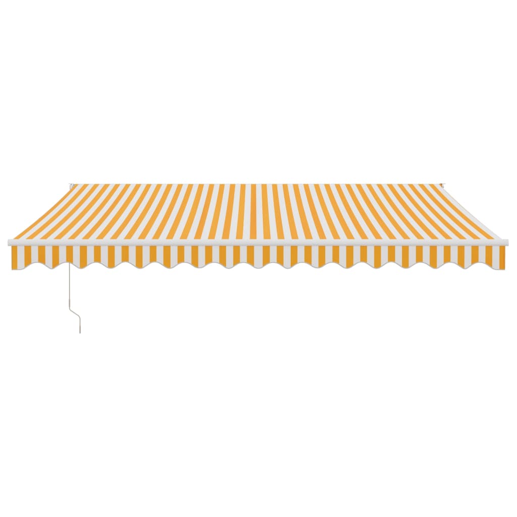 Tenda na uvlačenje žuto-bijela 4,5x3 m od tkanine i aluminija