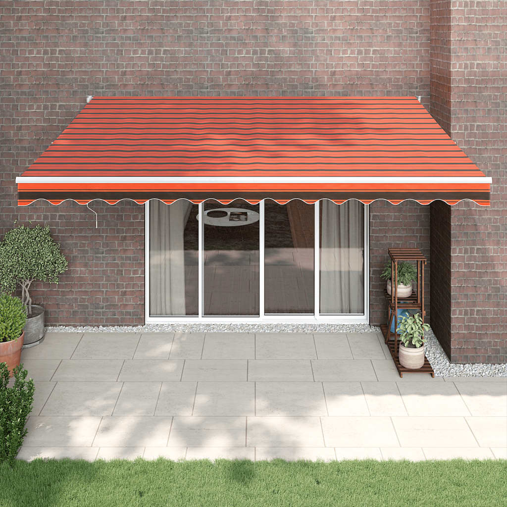Tenda na uvlačenje narančasto-smeđa 4 x 3 m tkanina i aluminij