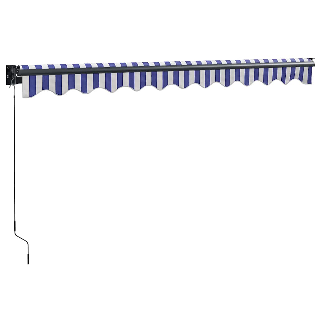 Tenda na uvlačenje plavo-bijela 3 x 2,5 m tkanina i aluminij