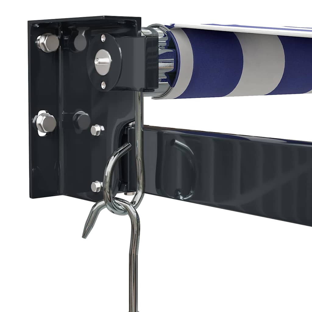 Tenda na uvlačenje plavo-bijela 3 x 2,5 m tkanina i aluminij