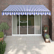 Tenda na uvlačenje plavo-bijela 3 x 2,5 m tkanina i aluminij