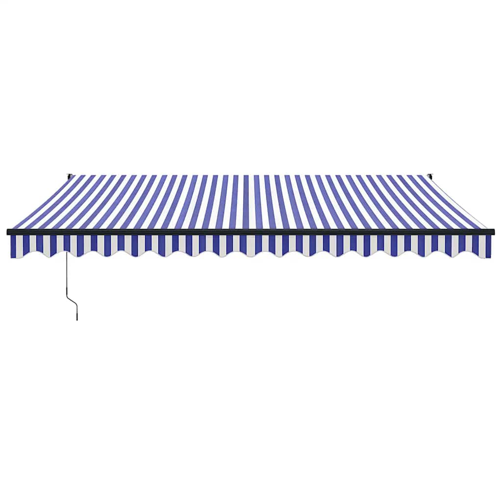 Tenda na uvlačenje plavo-bijela 4 x 3 m od tkanine i aluminija