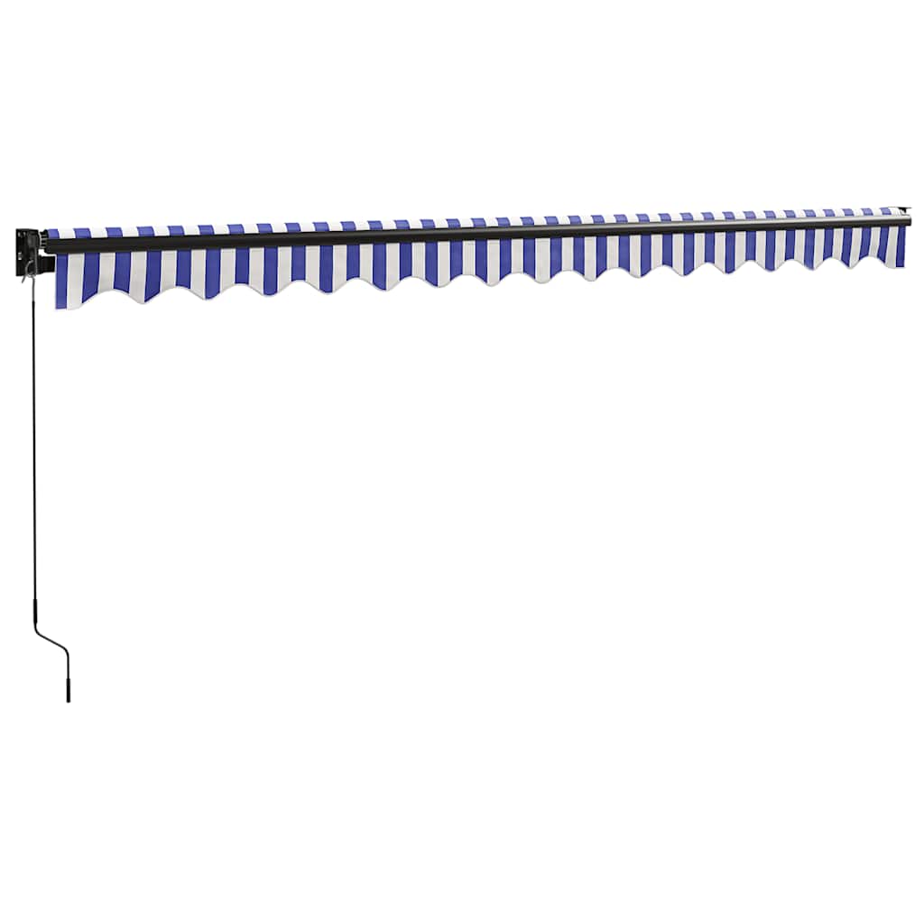 Tenda na uvlačenje plavo-bijela 4 x 3 m od tkanine i aluminija