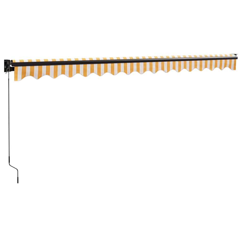Tenda na uvlačenje žuto-bijela 4 x 3 m od tkanine i aluminija