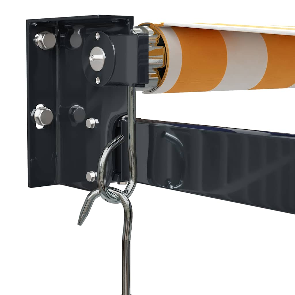 Tenda na uvlačenje žuto-bijela 4 x 3 m od tkanine i aluminija