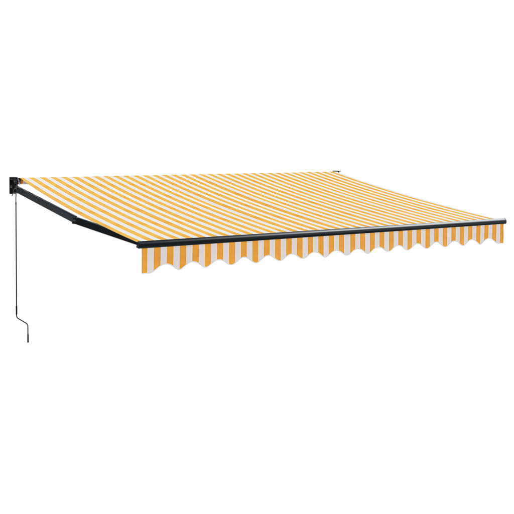 Tenda na uvlačenje žuto-bijela 4,5x3 m od tkanine i aluminija