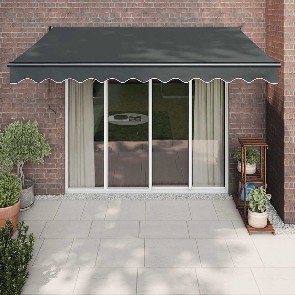 Tenda na uvlačenje antracit 3 x 2,5 m od tkanine i aluminija