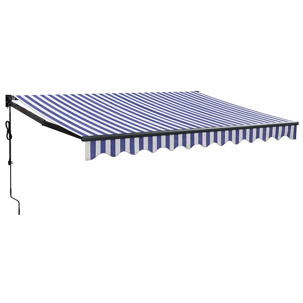 Automatska tenda na uvlačenje plavo-bijela 3,5 x 2,5 m