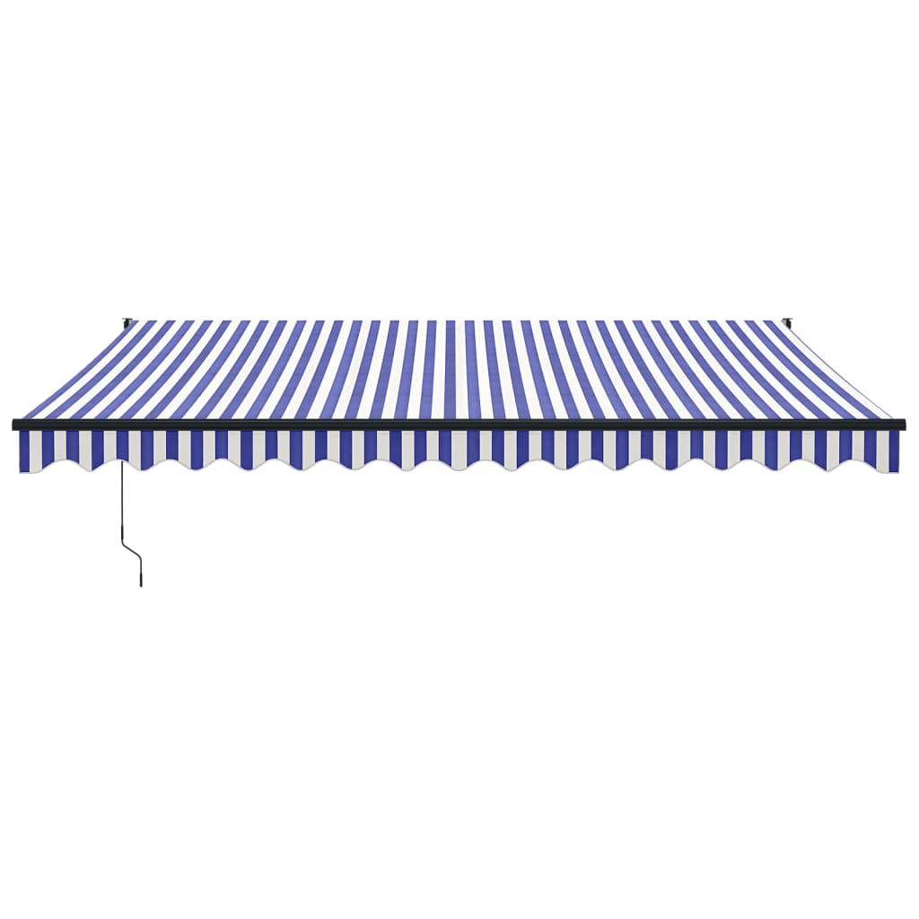 Automatska tenda na uvlačenje plavo-bijela 4,5 x 3 m