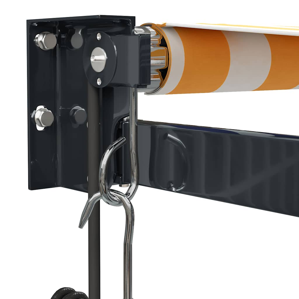 Automatska tenda na uvlačenje žuto-bijela 4 x 3 m