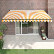 Automatska tenda na uvlačenje žuto-bijela 4,5 x 3 m