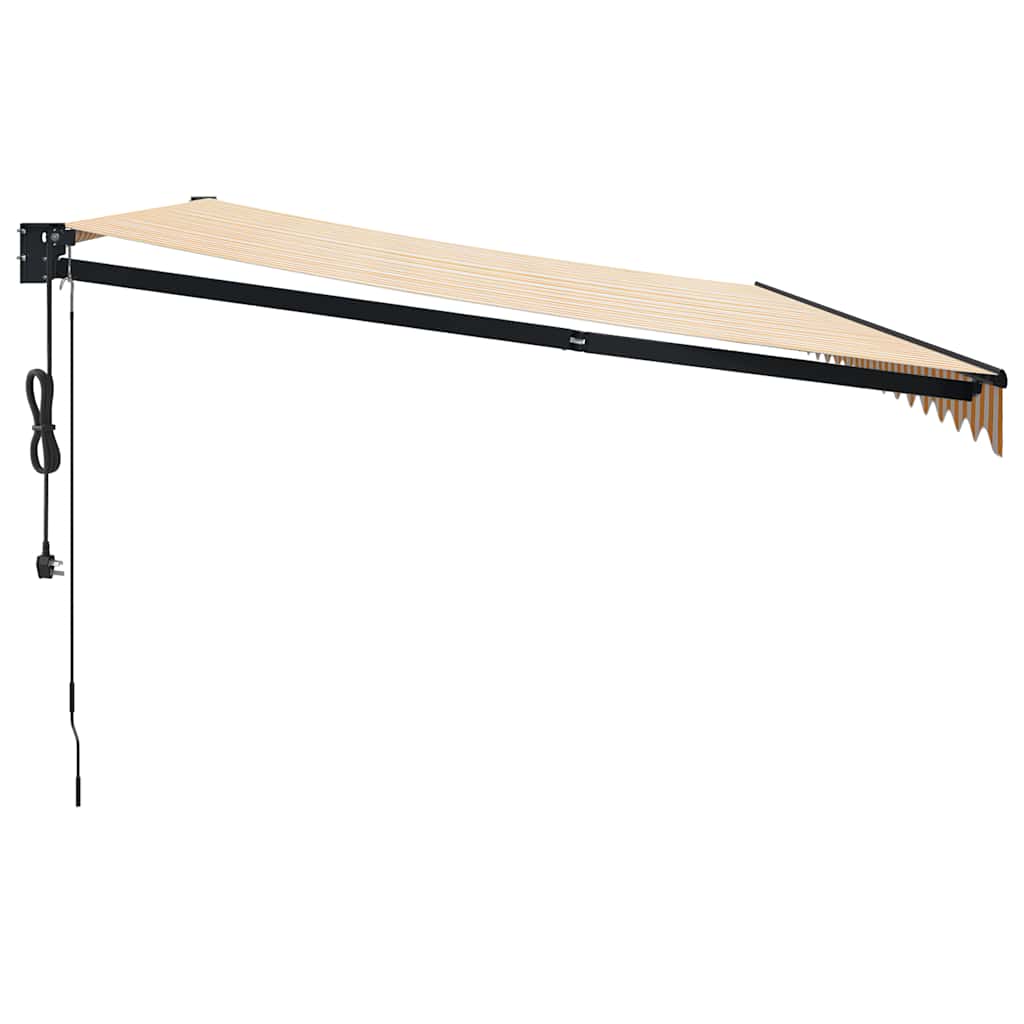 Automatska tenda na uvlačenje žuto-bijela 5 x 3 m