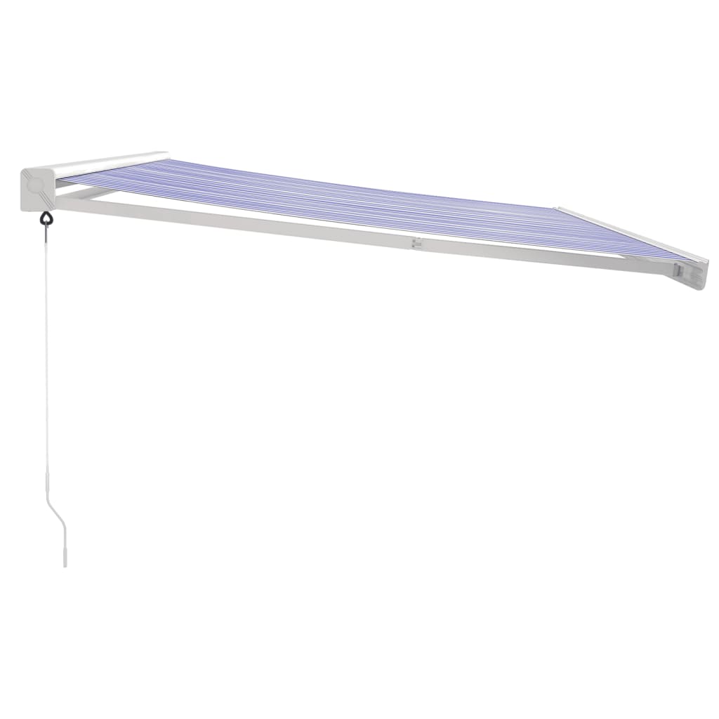 Tenda na uvlačenje plavo-bijela 4 x 3 m od tkanine i aluminija