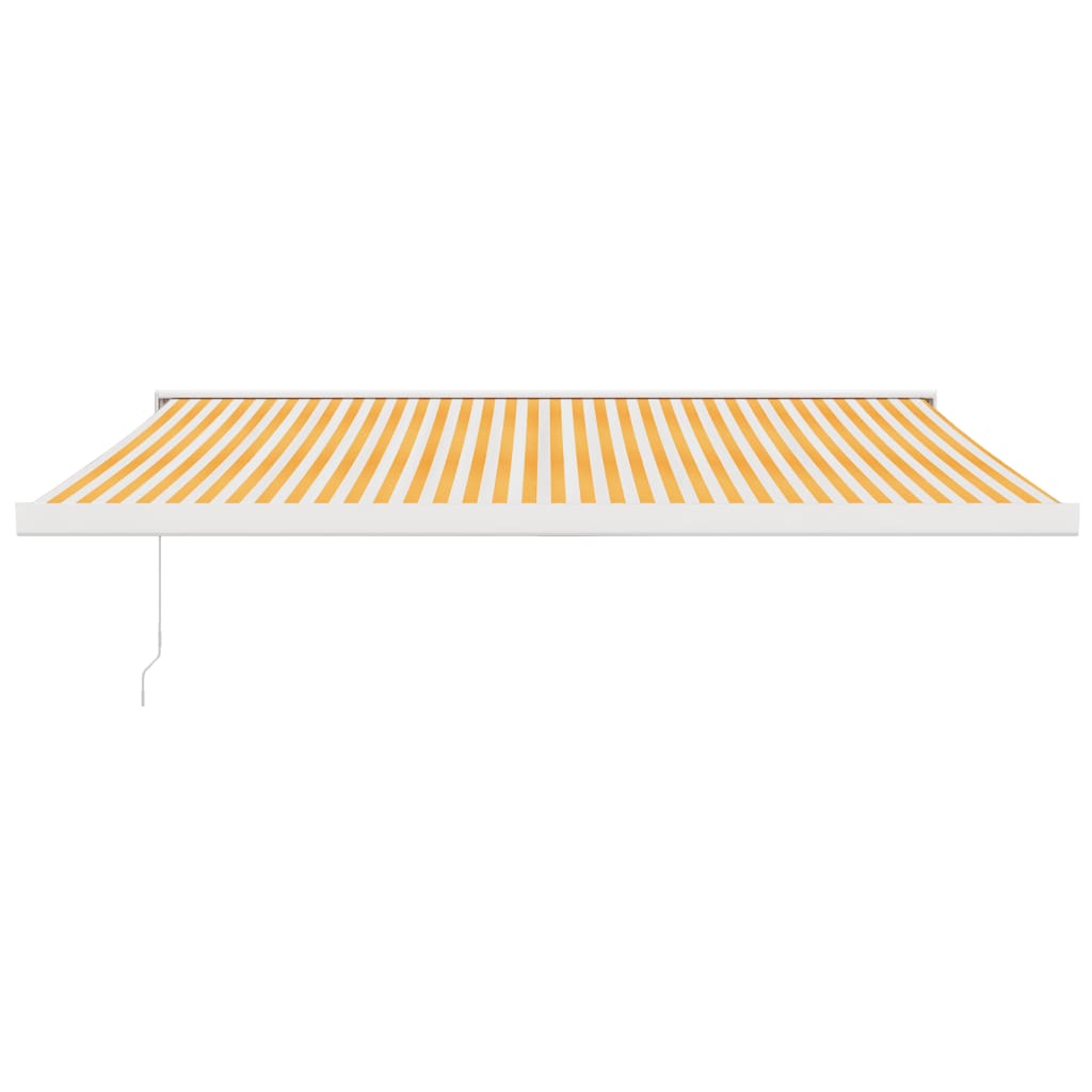 Tenda na uvlačenje žuto-bijela 4,5x3 m od tkanine i aluminija