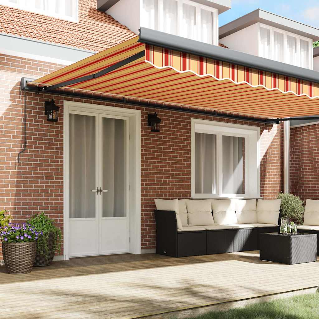 Tenda na uvlačenje žuto-bijela 4 x 3 m od tkanine i aluminija