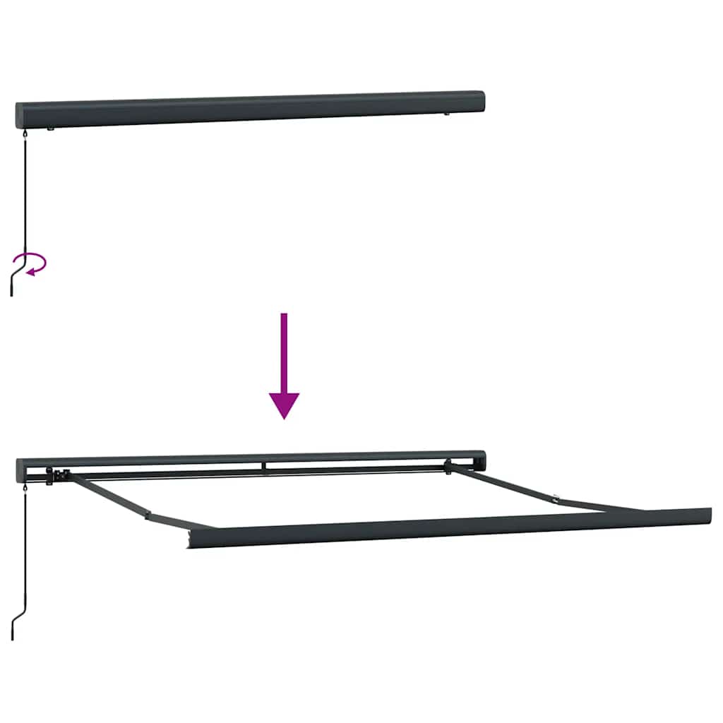 Tenda na uvlačenje narančasto-smeđa 3x2,5 m tkanina i aluminij