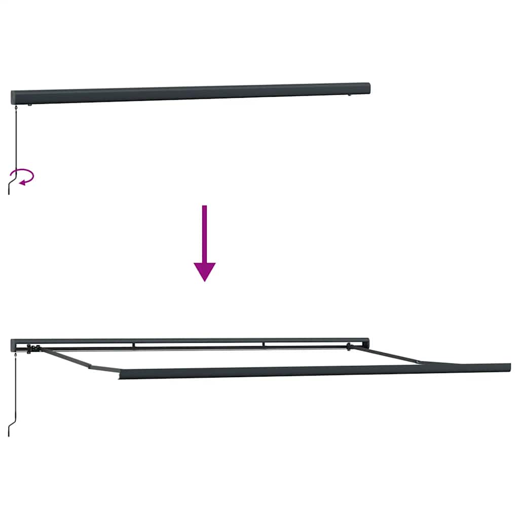 Tenda na uvlačenje narančasto-smeđa 4 x 3 m tkanina i aluminij