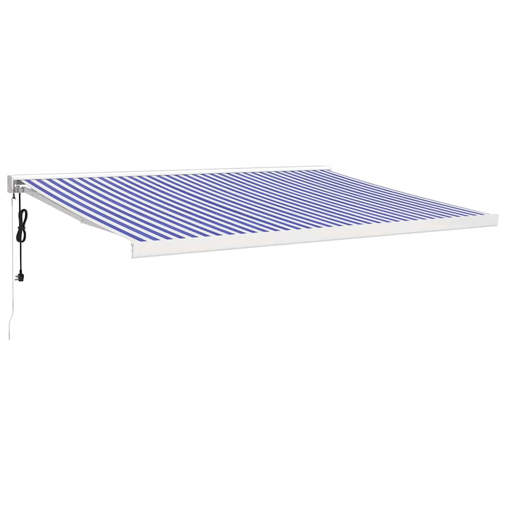 Tenda na uvlačenje plavo-bijela 4 x 3 m od tkanine i aluminija