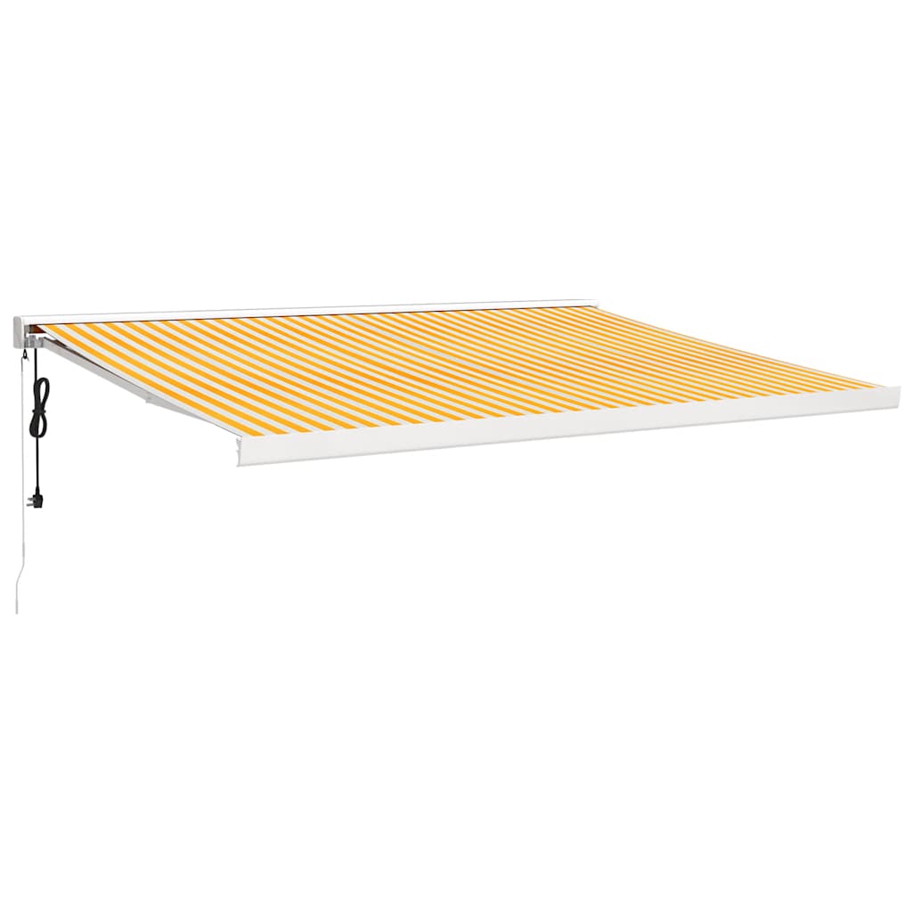 Tenda na uvlačenje žuto-bijela 4 x 3 m od tkanine i aluminija