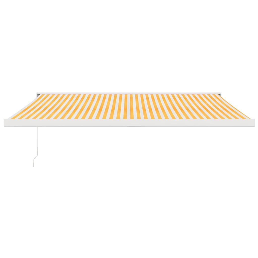 Tenda na uvlačenje žuto-bijela 4,5x3 m od tkanine i aluminija