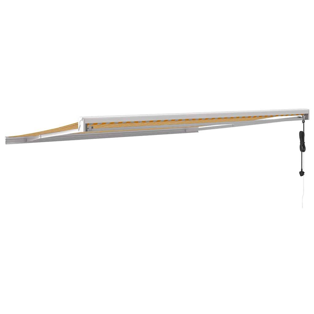 Tenda na uvlačenje žuto-bijela 4,5x3 m od tkanine i aluminija