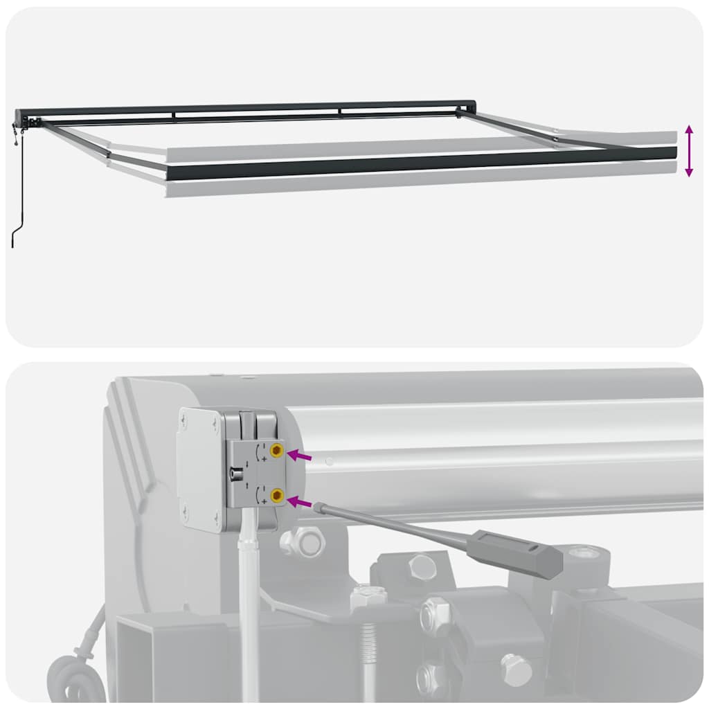 Tenda na uvlačenje žuto-bijela 4 x 3 m od tkanine i aluminija