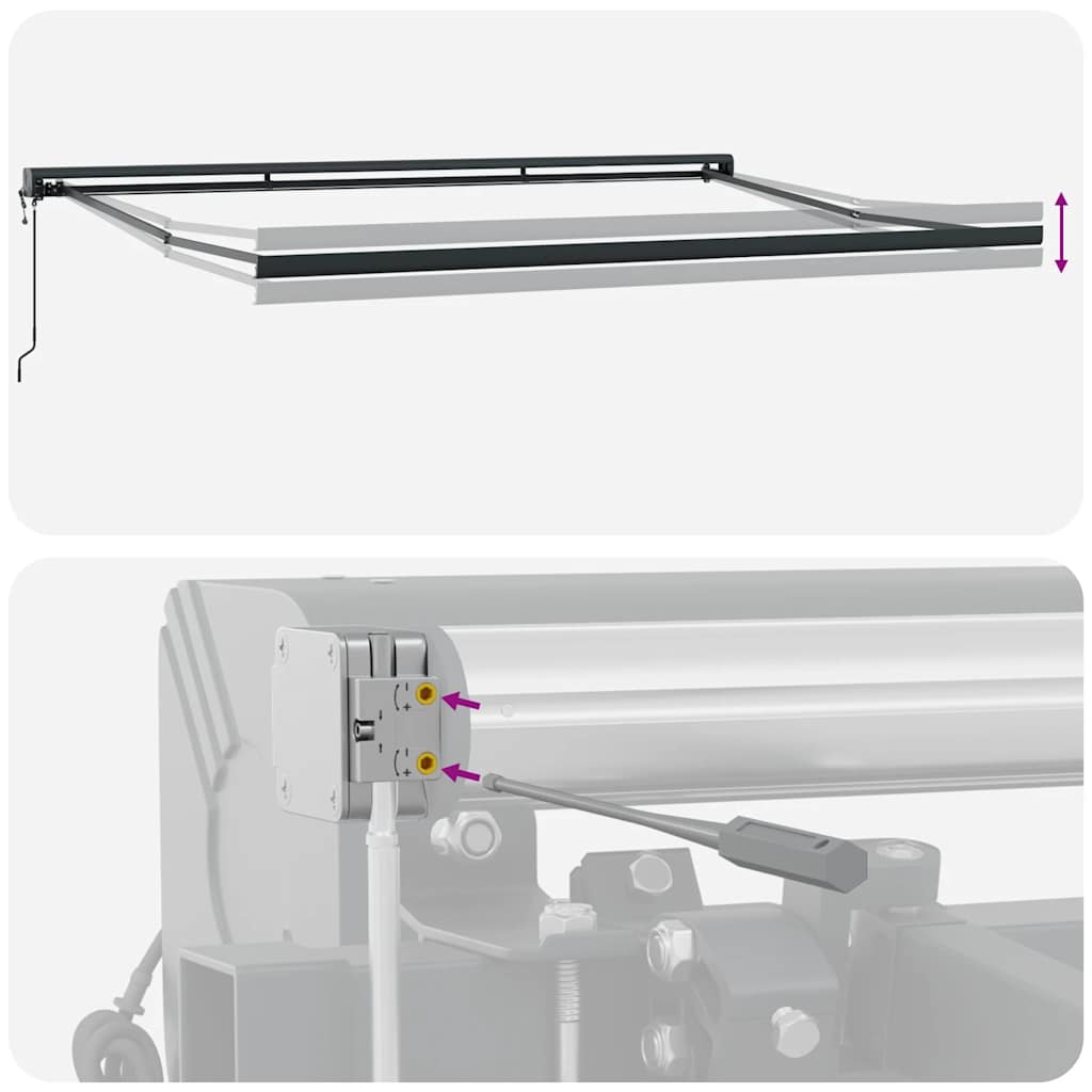 Tenda na uvlačenje narančasto-smeđa 4 x 3 m tkanina i aluminij