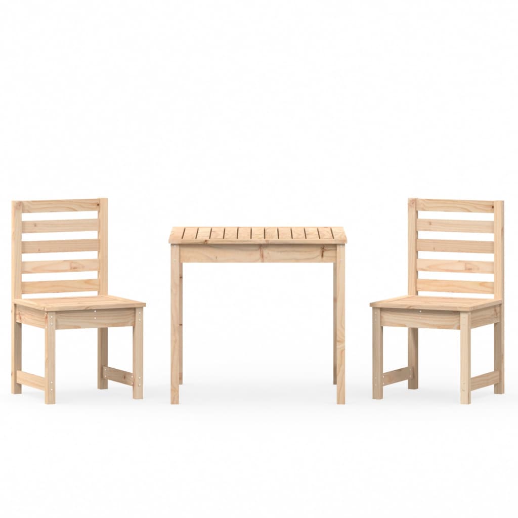 3-dijelni vrtni bistro set od masivne borovine