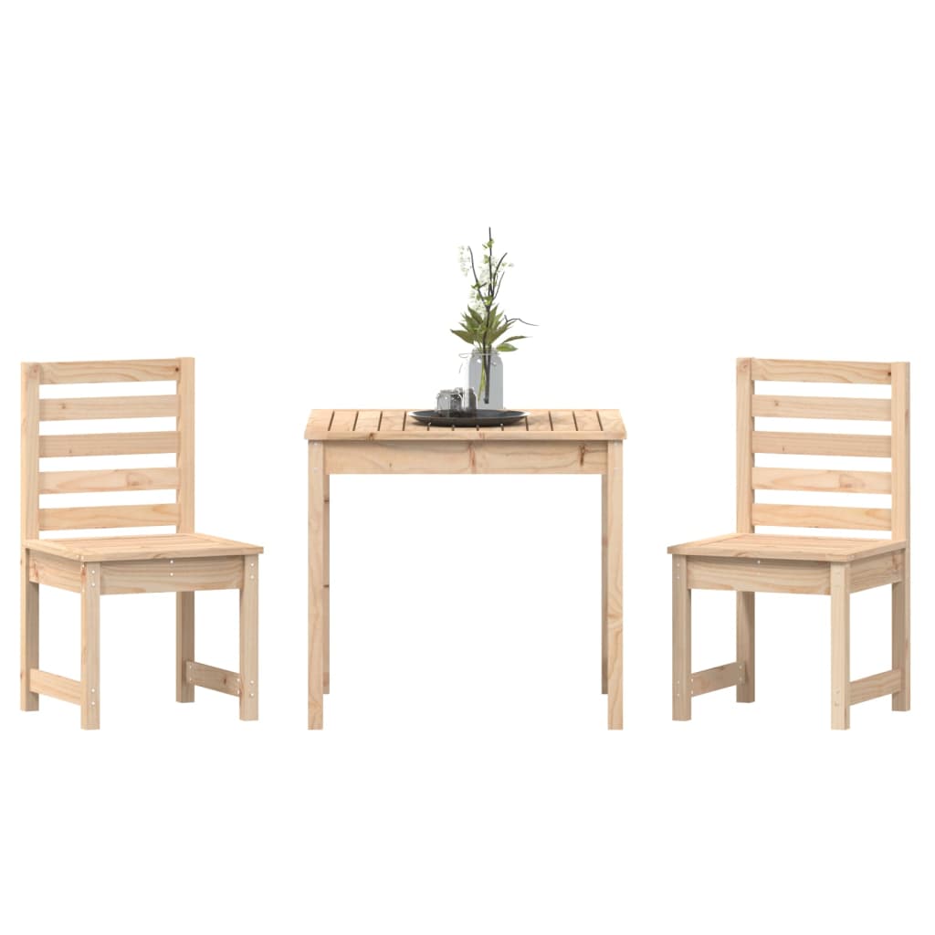 3-dijelni vrtni bistro set od masivne borovine