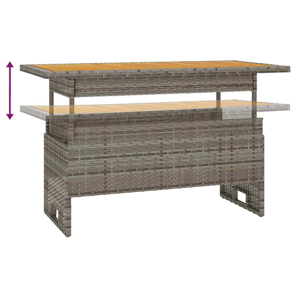 Vrtni stol sivi 100x50x43/63 cm od drva bagrema i poliratana