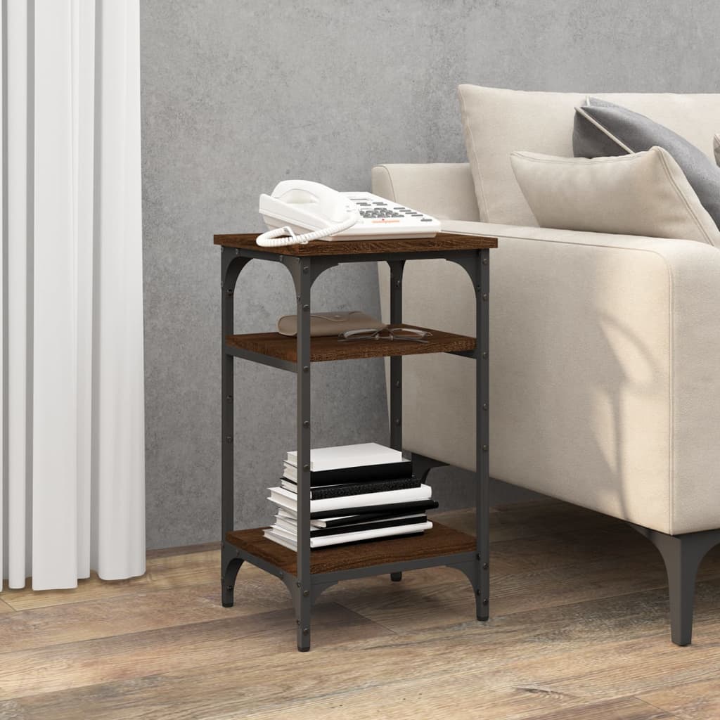 Bočni stolić smeđa boja hrasta 35x30x60 cm konstruirano drvo