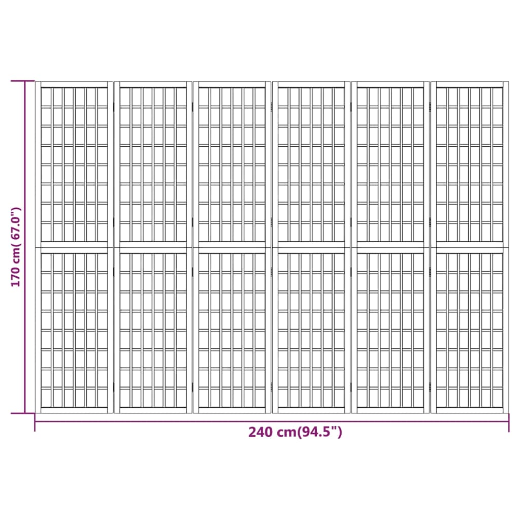 Sklopiva sobna pregrada 6 panela japanski stil 240x170 cm