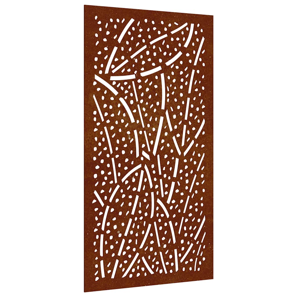 Vrtni zidni ukras 105 x 55 cm od čelika COR-TEN s uzorkom lišća