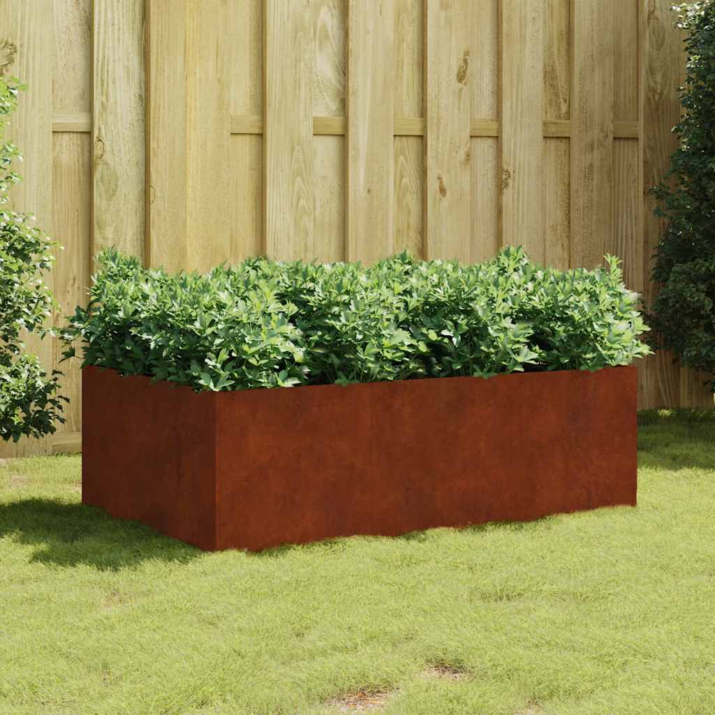 Povišena vrtna gredica 120 x 80 x 40 cm od čelika COR-TEN