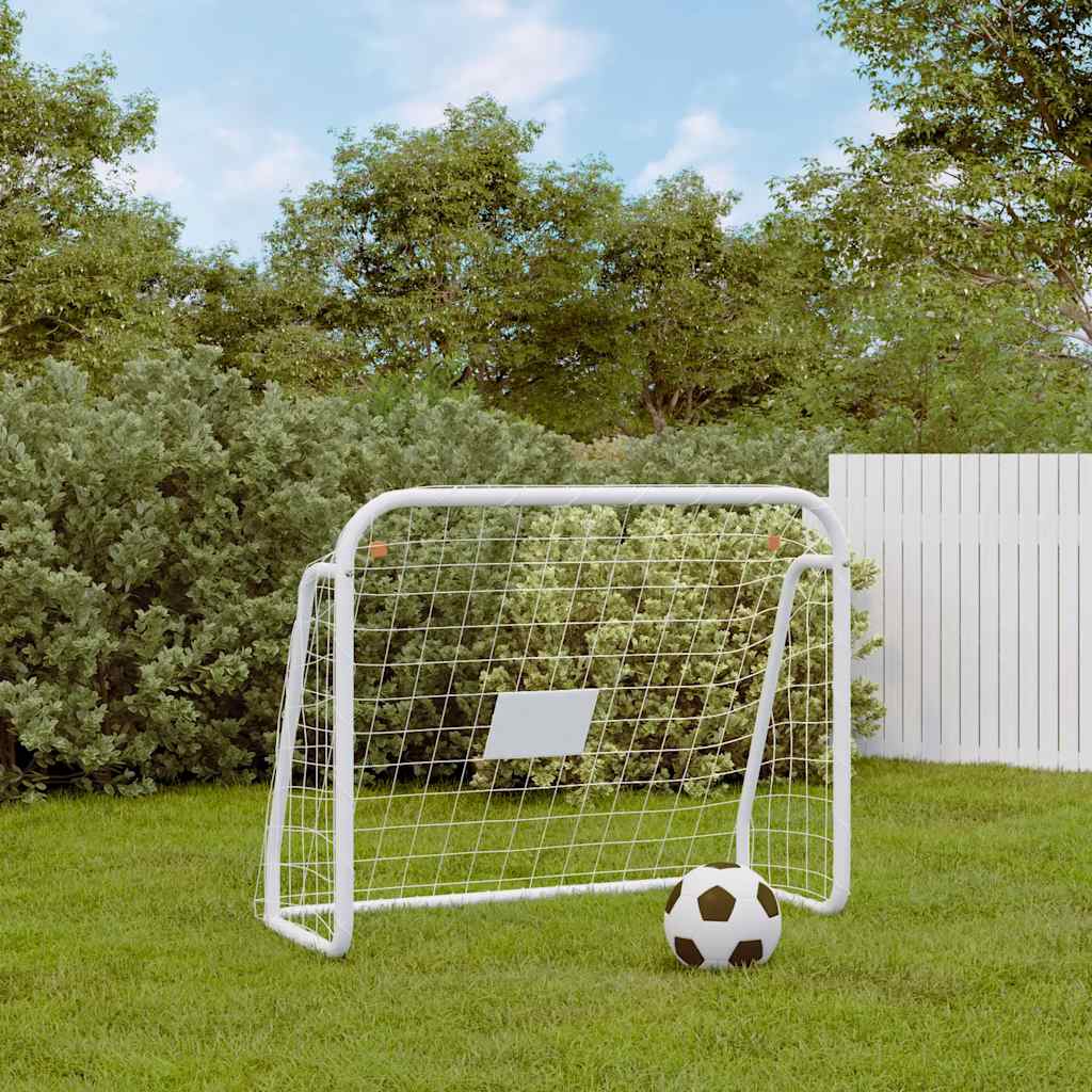 Nogometni gol s mrežom bijeli 125x96x60 cm čelik i poliester