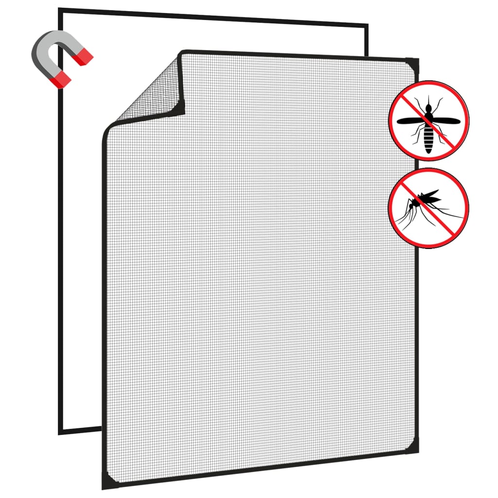 Magnetski prozorski zaslon protiv insekata antracit 100x120 cm