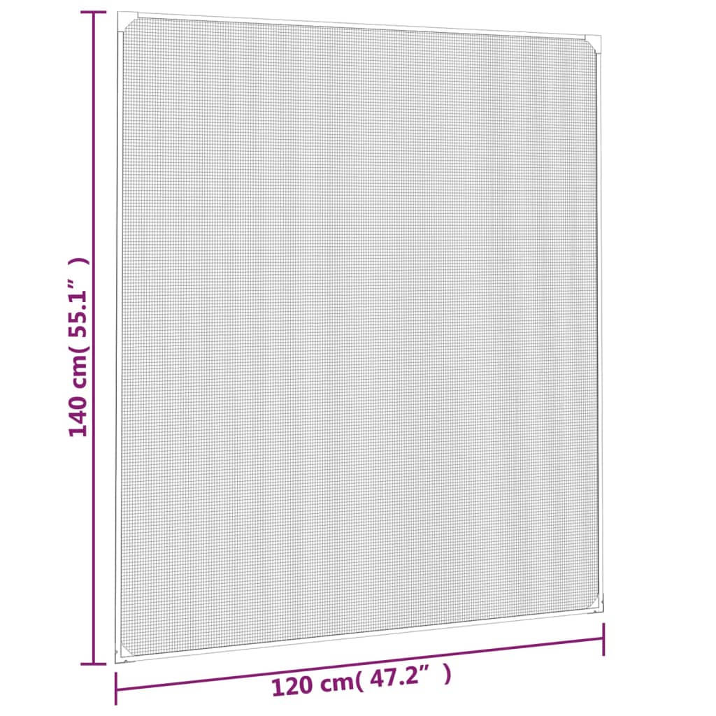 Magnetski prozorski zaslon protiv insekata bijeli 120 x 140 cm