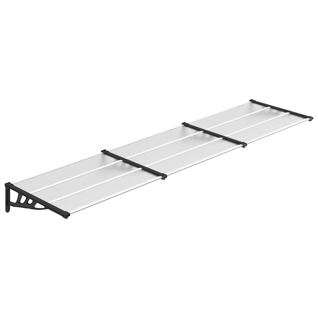 Nadstrešnica za vrata crna i prozirna 358,5x90 cm polikarbonat