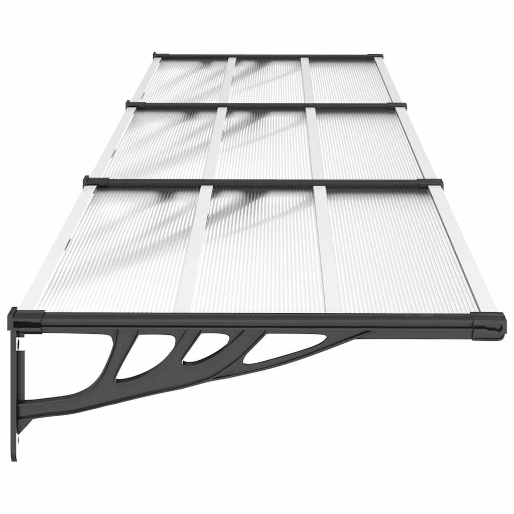 Nadstrešnica za vrata crna i prozirna 358,5x90 cm polikarbonat