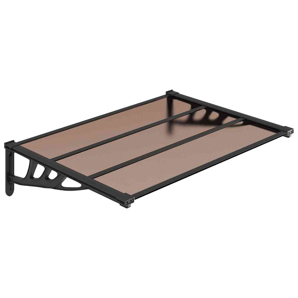 Nadstrešnica za vrata crna 122x90 cm polikarbonatna