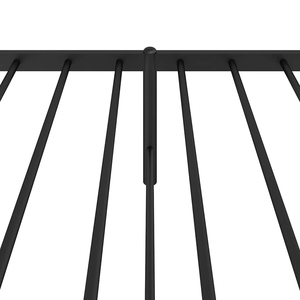 Metalni okvir za krevet s uzglavljem crni 90x190 cm